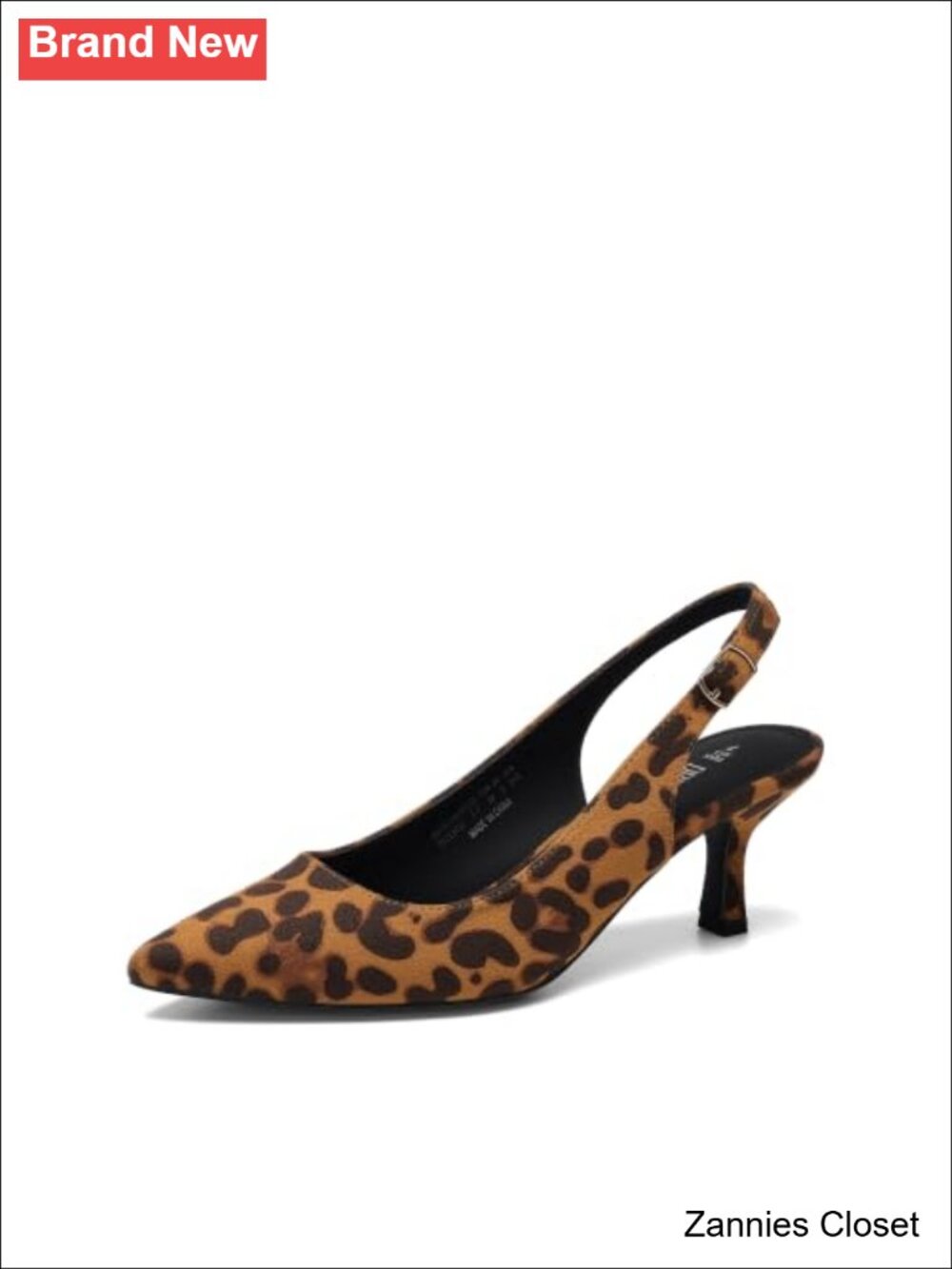 ✨ DREAM PAIRS Women's Kitten Slingback Heels Pumps Pointed Toe Faux Leather